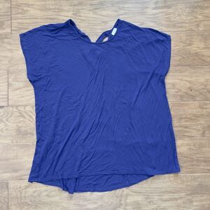 Chico’s T-Shirt Size 3 (XL/16) Indigo Blue Cross-Back Tee